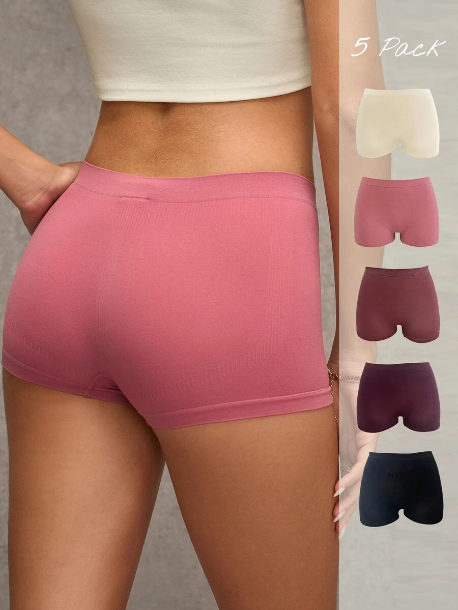 Esseday 4pcs/Set Women Seamless Safety Shorts, Comfortable Underwear - Multicolor - View 1