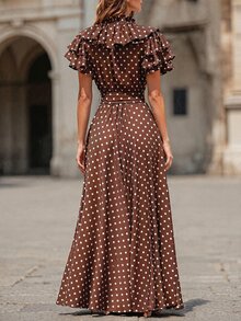 Women Long Dresses - Coffee - View 3