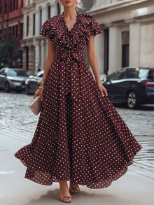 Women Long Dresses - Coffee - View 5