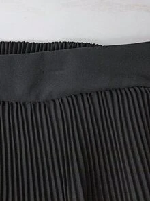 Franclia Plus Size Solid Color Button Decoration Casual Shorts For Summer - Black - View 5