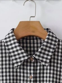 EMERY ROSE Plus Size Cotton Black & White Plaid Camisole & Maxi Dress 2 Pieces Set - Black - View 7