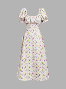 SHEIN MOD 女款夏季休閒碎花中長洋裝 - 彩色 - 查看 2