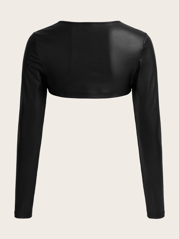 SHEIN ICON Atasan Wanita Plain Seksi - Hitam - View 4
