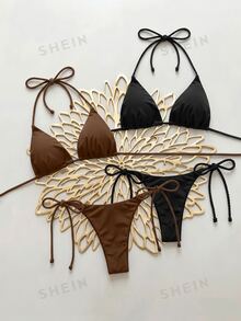 Swim Vcay 2件組高品質女款性感露背綁帶海灘度假套裝 - 彩色 - 查看 4