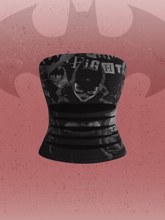 Batman X ROMWE IP Co-Branded All-Over Muster Cut-Out Damen-Tanktop