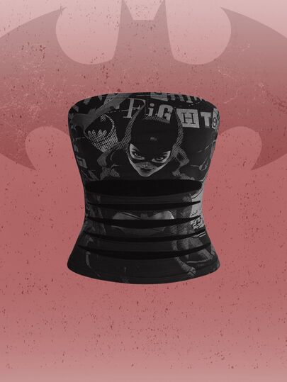 Batman X ROMWE Canotta da donna con stampa all-over e dettagli cut-out, co-branded IP