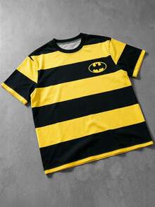 BATMAN X SHEIN Manfinity EMRG 男士拼色圓領休閒百搭日常短袖T恤 - 彩色 - 查看 1