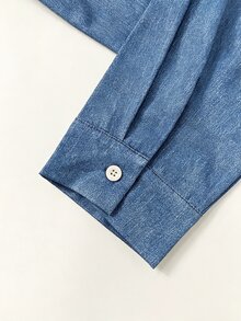 Manfinity Dauomo Men's Single-Breasted Casual Versatile Daily Wear Shirt - Blue - View 4