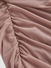 SHEIN MOD Đầm dài cổ yếm đuôi cá màu mơ cho nữ, Đầm dạ hội, Đầm mùa thu - Hồng - Xem 4