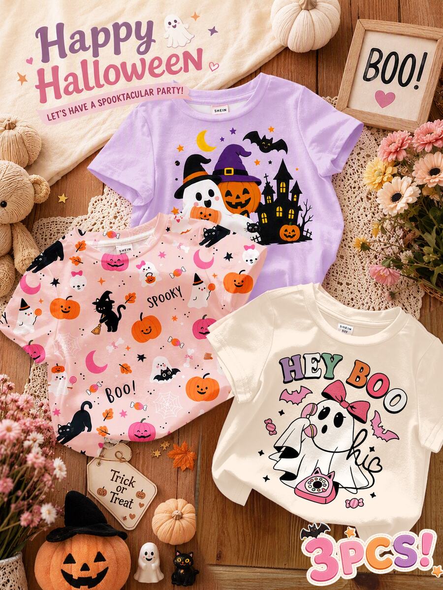 3PCS Baby Girls Tops - Multicolor - View 1