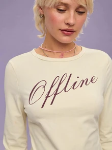 COUREZ Fitted Long Sleeve Graphic Tee Autumn For Women / Y2K Clothes Women Outfits Club Outfits For Women Rave Fall Tops Cute Tops Outfits For Women - Yellow - View 3