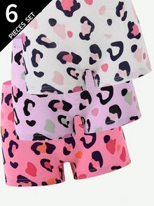 Bộ 3 set áo hai dây và quần boxer cho bé gái bằng cotton nguyên chất, họa tiết trái tim và da báo, nhiều màu nhiều hoa văn hồng tím đen, mặc được mọi mùa - Nhiều màu - Xem 6