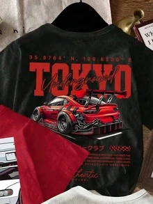 兒童青少年男孩休閒舒適時尚極簡圓領短袖T恤3件套，圖案街頭運動Y2K風 - 彩色 - 查看 4