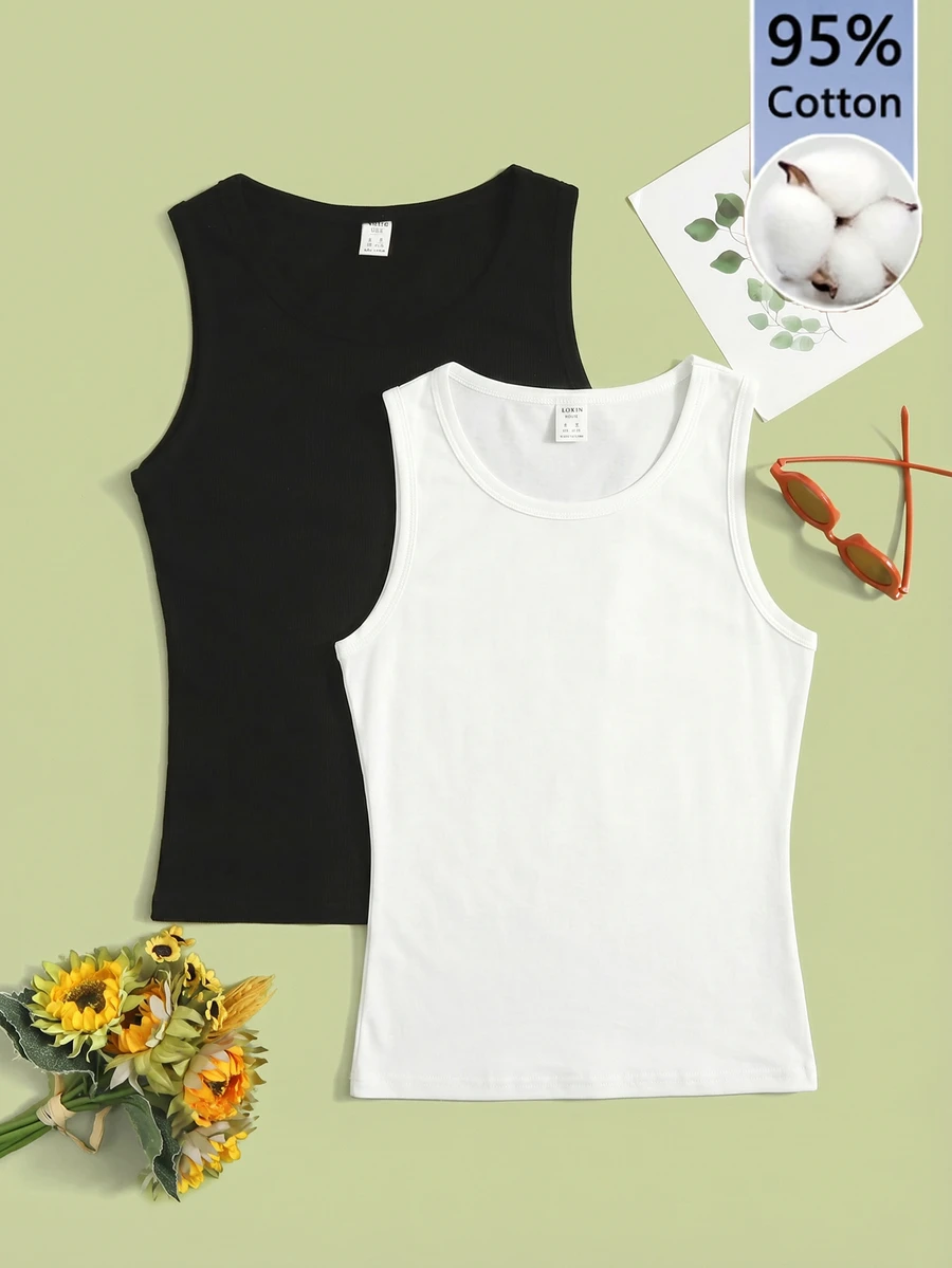 Teen Girls' Solid Color Round Neck Casual Versatile Daily Wear Tops - Multicolor - View 1