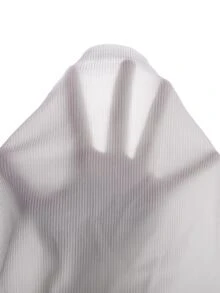 SHEIN 女童純色立領長袖T恤搭配波點裙休閒日常套裝 - 黑色 - 查看 6