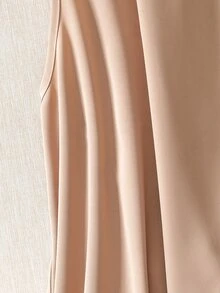 Franclia Sleeveless Asymmetrical Lightweight Vest Jacket - Brown - View 3