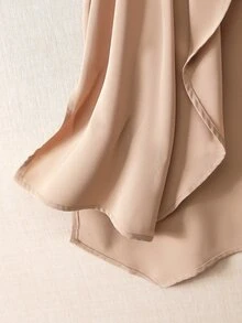 Franclia Sleeveless Asymmetrical Lightweight Vest Jacket - Brown - View 4