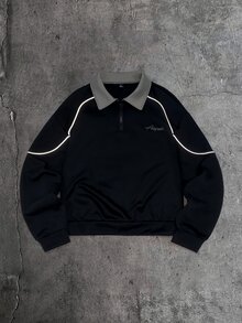 AXEPEAK 男士長袖寬鬆套頭運動衫 - 黑色 - 查看 6