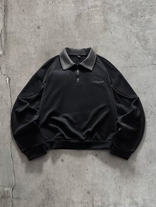 AXEPEAK 男士長袖寬鬆套頭運動衫 - 黑色 - 查看 2