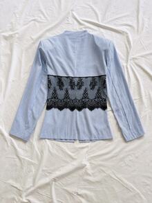 Soleia Neue Damenbluse für Schulanfang, Lässig, Urlaub, Western-Stil, Strand, Hochzeitsgast, Abschluss, Brunch, St. Patrick's Day, Frühlingsferien, Ostern und Musikfestival, elegant, böhmisch, tropisch, mit Spitze, Patchwork, Farbblock und Streifen - Verschiedenfarbig - Übersicht 2