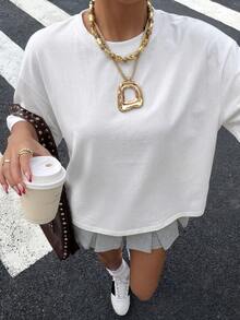 Muchica Plus Size T-Shirts - White - View 5