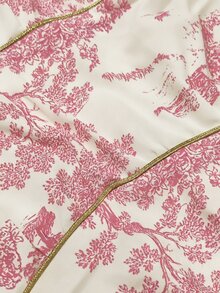 Cévolie 女士时尚休闲优雅浪漫度假印花纽扣连衣裙 - 粉色 - 查看 8