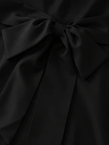 GlowEve CURVE Plus Size Women's Elegant Fashion Daily Commute Solid Color Waist-Cinching A-Line Dress, Cowl Neck Sleeveless - Black - View 5