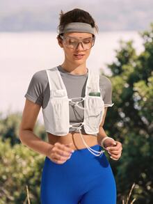 WanderVale Rompi Olahraga Outdoor Pendek dengan Tali Serut yang Dapat Diatur, Warna Putih - Putih - View 6