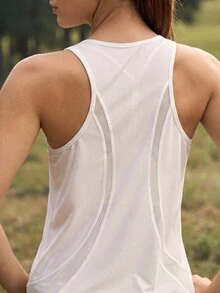 WanderVale Women's Solid Color Casual Fitness Outdoor Tank Top Sports White - White - View 1