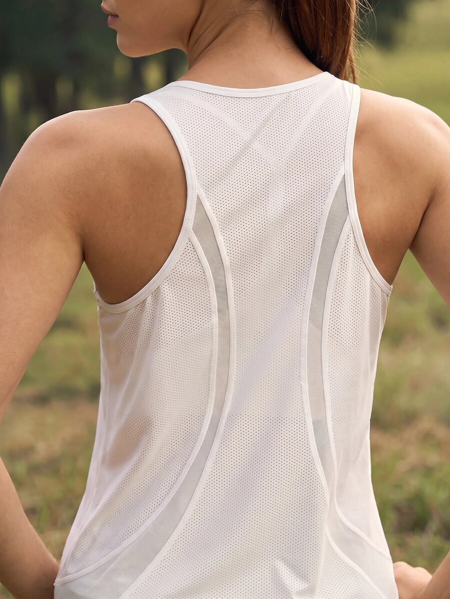 WanderVale Women's Solid Color Casual Fitness Outdoor Tank Top Sports White - White - View 1