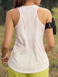 WanderVale Women's Solid Color Casual Fitness Outdoor Tank Top Sports White - White - View 5