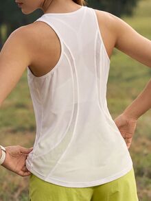 WanderVale Women's Solid Color Casual Fitness Outdoor Tank Top Sports White - White - View 7
