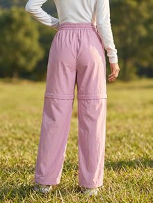 WanderVale Women's Drawstring Waist Casual Versatile Daily Wear & Hiking Pants Sports - Mauve Purple - View 2