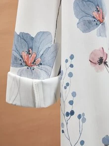 Breezaya 随机花卉图案长袖夏季衬衫，长袖上衣 - 彩色 - 查看 6