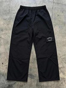 SHEIN 兒童青少年男孩休閒日常舒適工裝褲，直筒寬鬆版型，黑色工裝褲，新年，六七歲，適合外出、出遊、上學，春夏秋冬四季皆宜 - 黑色 - 查看 5