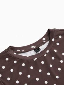 Modmama Maternity French Black Brown Print Round Neck Long Sleeve T-Shirt For Vacation Dates Gender Reveal Autumn Casual Simple Basic Cute Chic Going Out - Multicolor - View 16