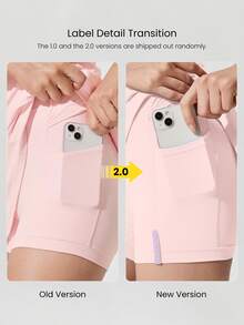 GLOWMODE Featherfit™-air Peekaboo 女性日常短褲內置口袋防滑帶連衣裙,輕支撐低強度瑜珈工作室穿著適用 - 黑色 - 查看 10