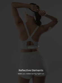 GLOWMODE Ziptight 文胸 Make An Impact 速干泡沫杯网眼拉链前部运动文胸高强度跑步慢跑健身健身房训练运动 - 白色 - 查看 9