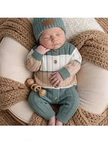 Loomiva Newborn Baby Sweater Onesies - Green - View 9