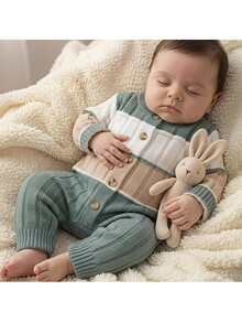 Loomiva Newborn Baby Sweater Onesies - Green - View 7