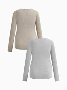 Modmama 2PCS Nursing Tops Fall - Multicolor - View 15