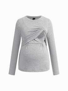 Modmama 2PCS Nursing Tops Fall - Multicolor - View 5