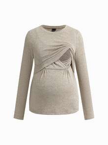 Modmama 2PCS Nursing Tops Fall - Multicolor - View 4