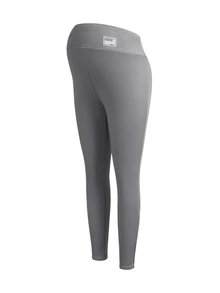 Modmama Maternity Letter Print Adjustable Waist Casual Leggings - Multicolor - View 8