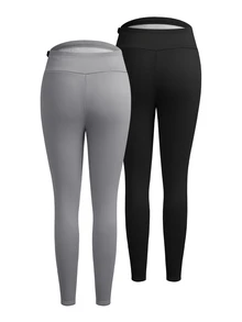 Modmama Maternity Letter Print Adjustable Waist Casual Leggings - Multicolor - View 4