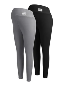 Modmama Maternity Letter Print Adjustable Waist Casual Leggings - Multicolor - View 6