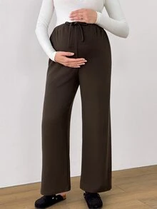 Modmama Maternity Casual Versatile Solid Color Pants Fall - Multicolor - View 2