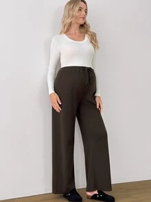 Modmama Maternity Casual Versatile Solid Color Pants Fall - Multicolor - View 7