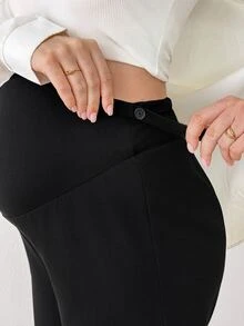 Modmama Maternity Solid Color Adjustable Waist Wide Leg Loose Long Pants Fall - Multicolor - View 8