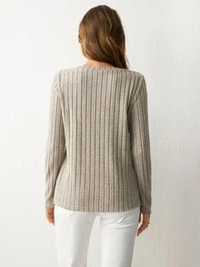 Modmama 3件組孕婦休閒簡約純色哺乳上衣套裝，適合秋季約會、拍照、性別揭曉，灰藍色、銀色、秋季灰色，正式款 - 彩色 - 查看 8